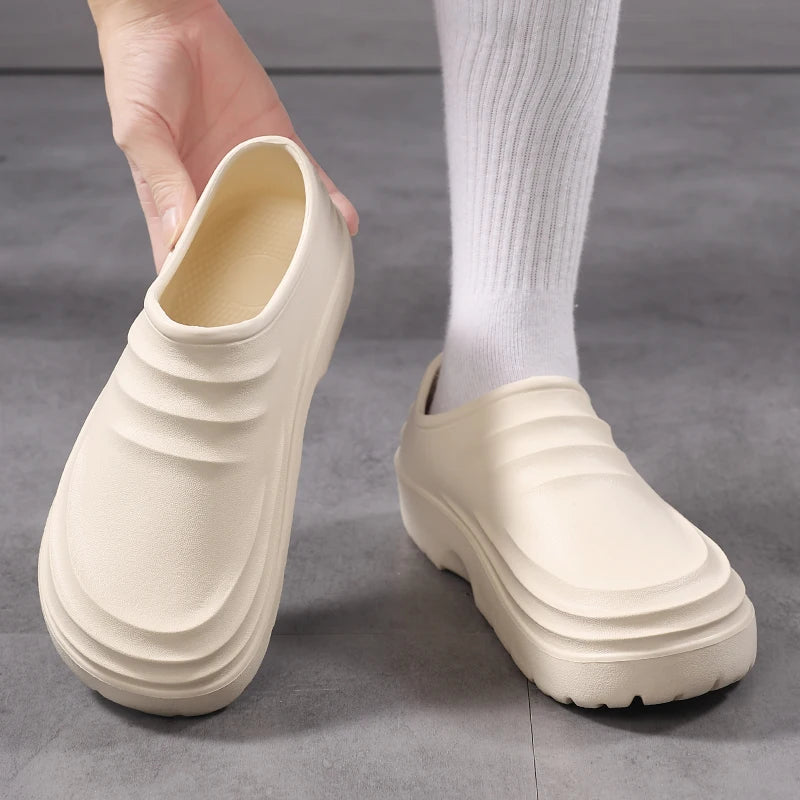 Hotel Chef Shoes Four Seasons Non-slip Waterproof Oil-proof Kitchen Work Shoes Men's Casual Joker Light EVA Outdoor Garden Shoes