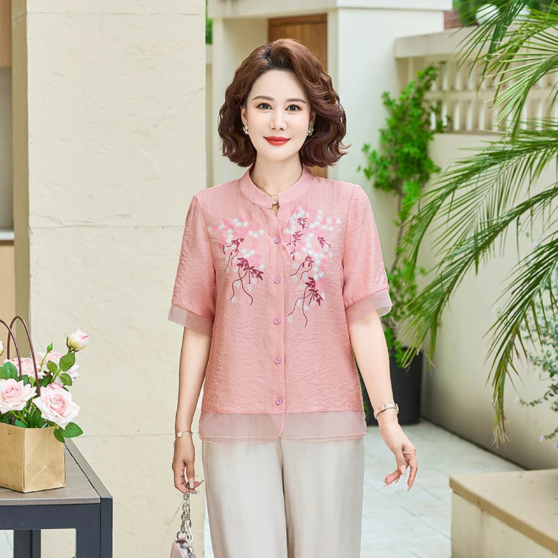 អាវ យឺត ក V បែប Retro និង សិល្បៈ អាវ ដៃ ខ្លី រលុង ប៉ាក់ អាវ ថ្មី រដូវ ផ្ការីក រដូវ ក្ដៅ