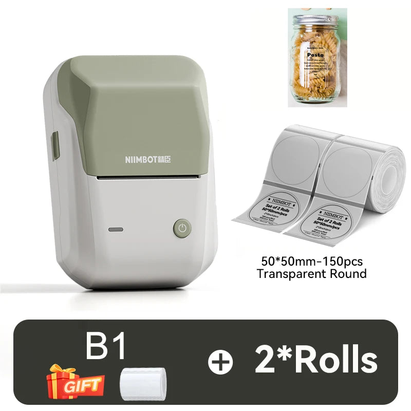 Niimbot B1 Thermal Printer Self-adhesive Food Stickers Bluetooth Label Maker Pocket Name Pirce Bacode Bussiness Labeling Machine
