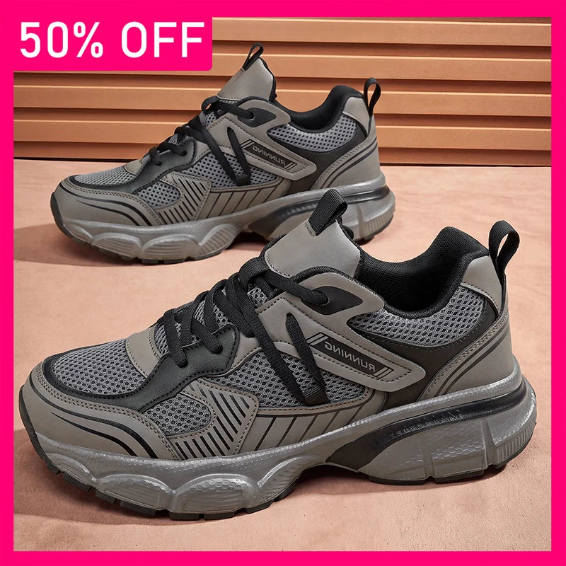 Unisex Sports Shoes Trendy Mesh Breathable Summer Running Shoes New Thick Soled Non Slip Comfortable Versatile Tennis Shoes