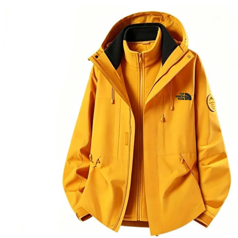 Same Style Couples Hooded Three In One Assault Suit Waterproof Windproof Keep Warm Autumn Winter Mountaineering DetachableJacket