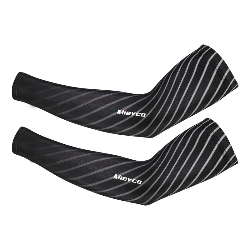Men Cycling Arm Sleeves Sun Protection UV Proof Arm Covers Cuffs for Running Biking Driving Outdoor Sports