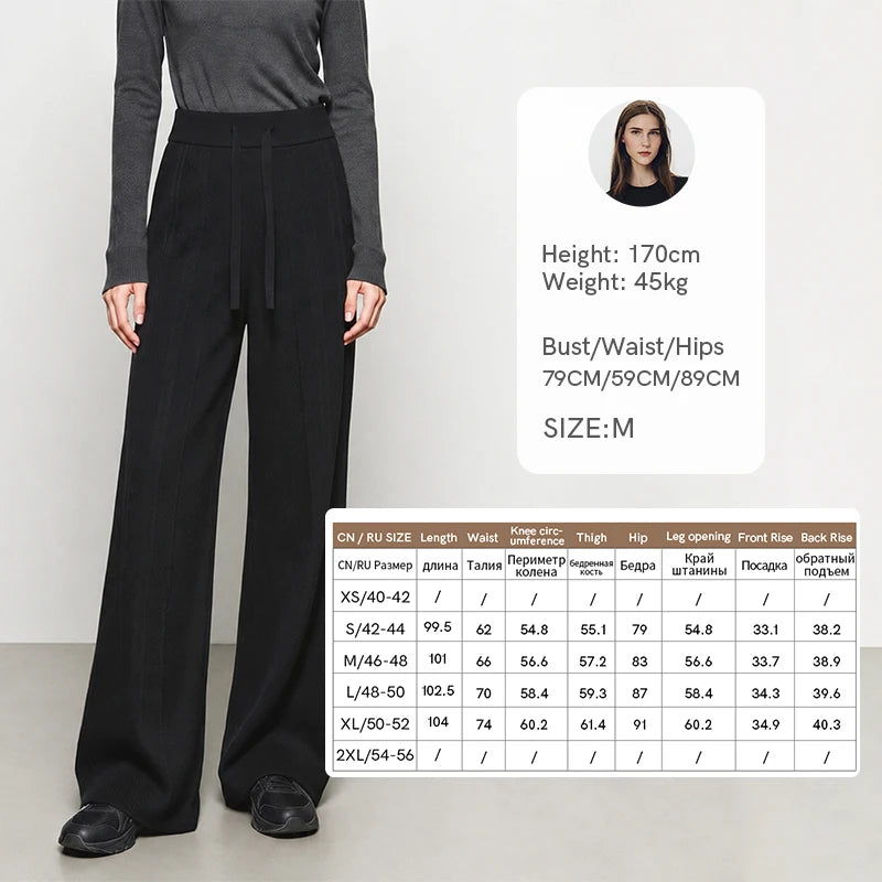 Amii Women's Two Piece Knit Set Mock Neck Wide Leg Pants Casual Commuter Outfit Winter Women's Sweater Tops Separatetly 12623095
