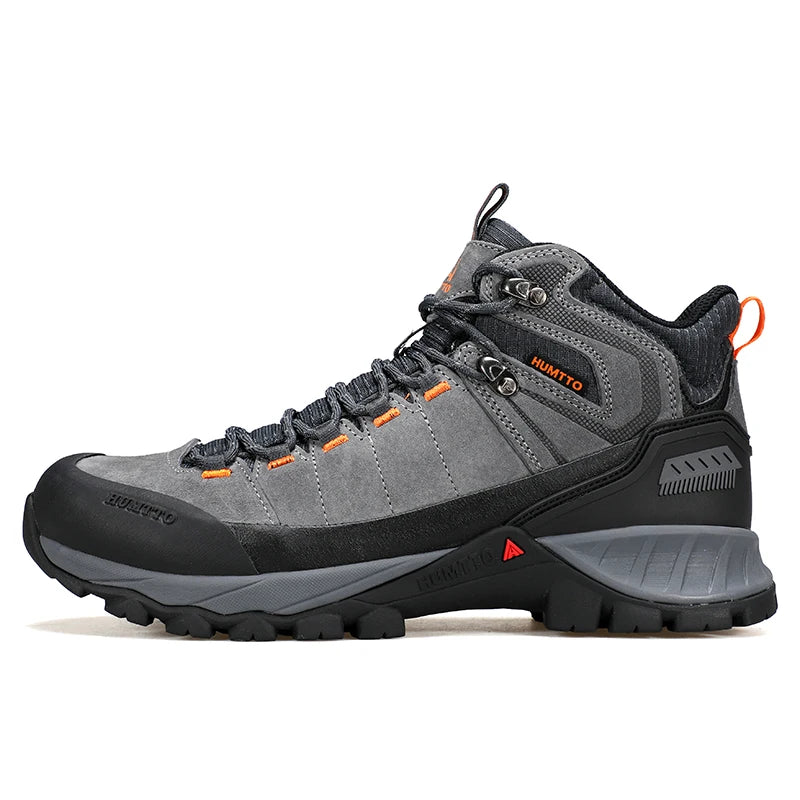 HUMTTO Hiking Shoes for Men Leather Waterproof Climbing Sneakers 2024 Sport Hunting Trekking Boots Breathable Outdoor Mens Shoes