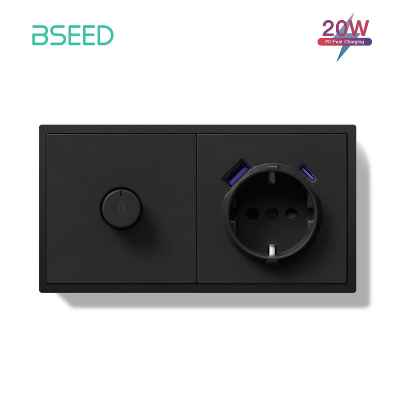 BSEED Light Dimmer Switch Rotary Knob Dimmer Switch Adjustable Brightness Controller Plastic Frame Button LED Bulb Dimmer Switch