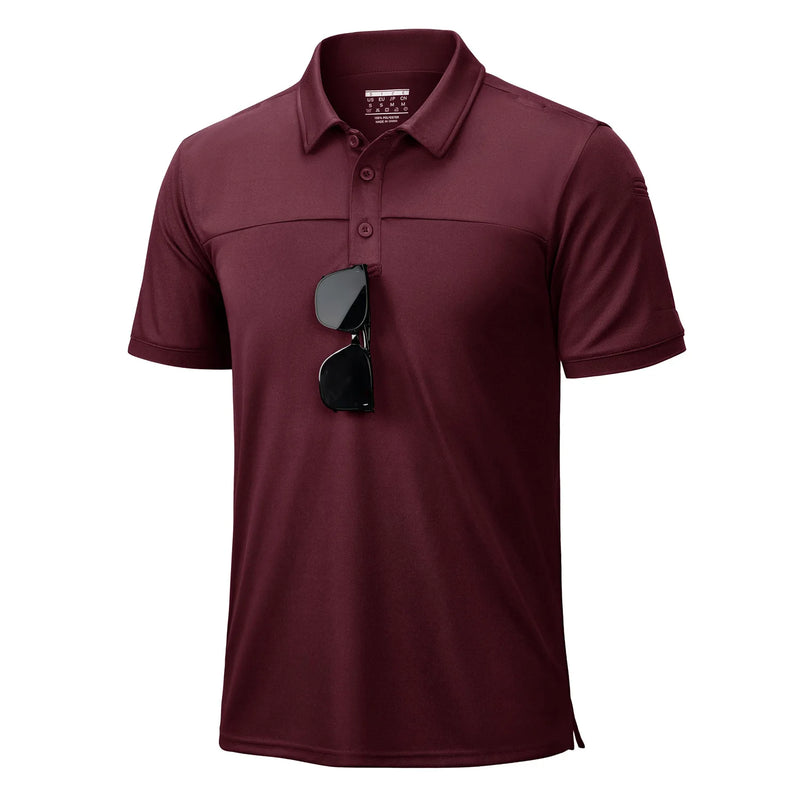 TACVASEN Men's Tactical Polo Shirt UPF 50+ Sun Protection Quick Dry Short Sleeve Shirt Moisture Wicking Outdoor Hiking Polo