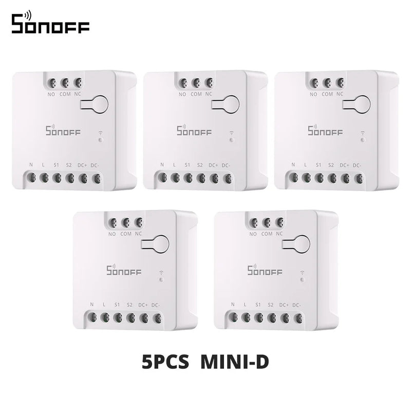 SONOFF MINI-D Dry Contact WiFi Smart Switch ESP32 Chip Matter Compatible AC/DC Input 1-10PCS Set Smart Scene via eWeLink Alexa