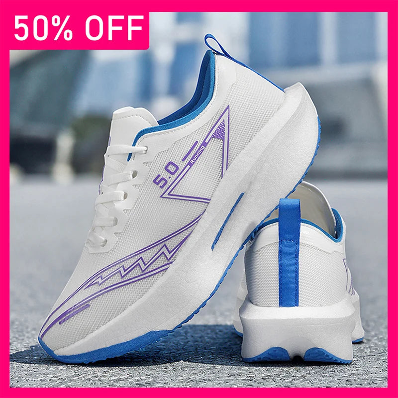 Unisex Sports Shoes Trendy Mesh Breathable Spring Running Tennis Shoes 2026 New Comfortable Thick Soled Fitness Shoes for Men