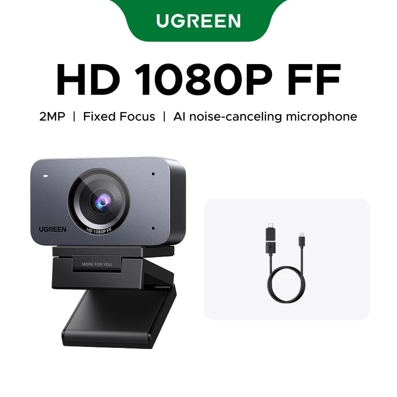 【2026 NEW】UGREEN 4K 1080P Auto Focus Webcam AI Noise Reduction Mic Face AE Web Camera with Privacy Cover Tripod for PC Mac