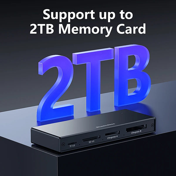 ឧបករណ៍អានកាត Blueendless 6 ក្នុង 1 CFexpress A B SD4.0 TF4.0 USB 3.2 10Gbps មេម៉ូរីកាតអាដាប់ទ័រសម្រាប់កុំព្យូទ័រយួរដៃកុំព្យូទ័រពហុច្រកប្រភេទ C Hub