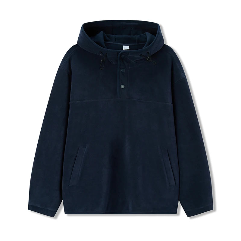 Semir Fleece Hoodie Pullover Relaxed Fit Men 2025 Winter Warm Comfortable Half Zip Casual Basic Style Daily Sweatshirt