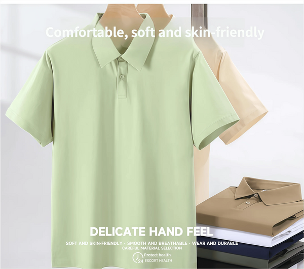 Summer button-down polo shirt new short-sleeved men's casual work clothes with printed logos and cultural advertisements