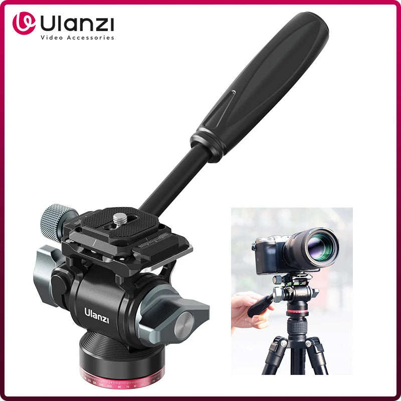 ក្បាលបាល់ធារាសាស្ត្ររាវ Ulanzi U-190 វីដេអូបែប Panoramic ក្បាលជើងកាមេរ៉ា DSLR ជាមួយចំណុចទាញ Arca សម្រាប់ក្បាលជើងកាមេរ៉ា Monopod