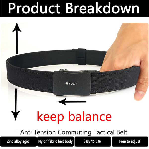 TUSHI New Military Belt for Men Sturdy Nylon Metal Automatic Buckle Police Duty Belt Tactical Outdoor Girdle IPSC Accessories