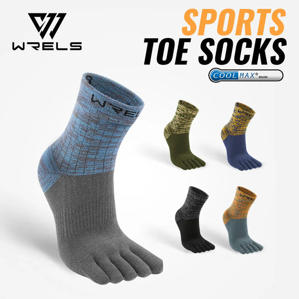 WRELS 1/2/3pairs COOLMAX Toe Socks for Men Women Running  Athletic Breathable Five Toe Quick Dry Performance Compression Toe Soc