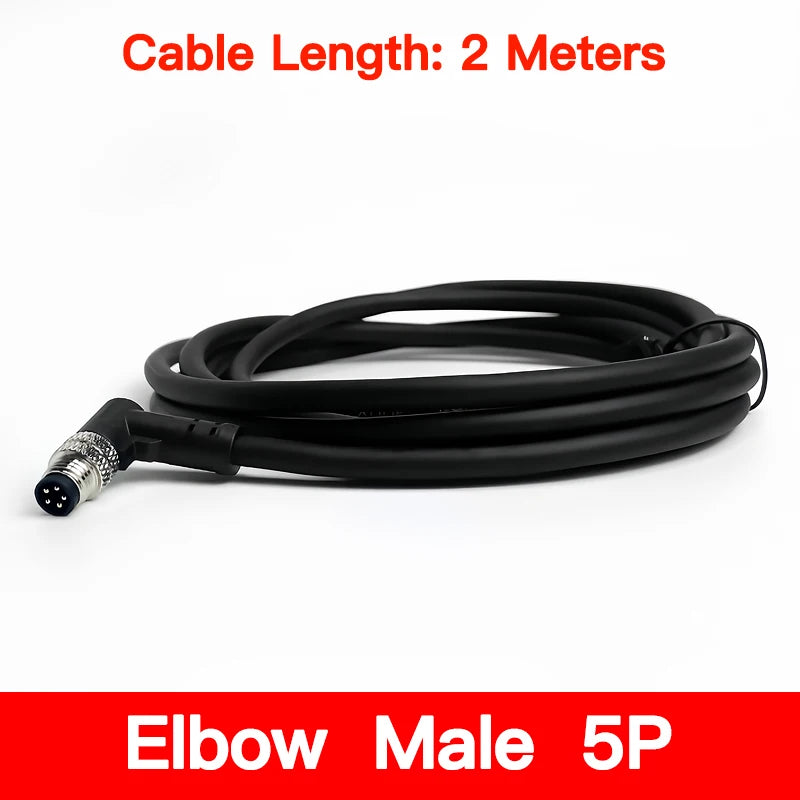 2Meters Waterproof M8 Sensor Connector, Male & Female 3/4/5/6/8 Pin, Integrated Injection Molding Industrial Cable Plug