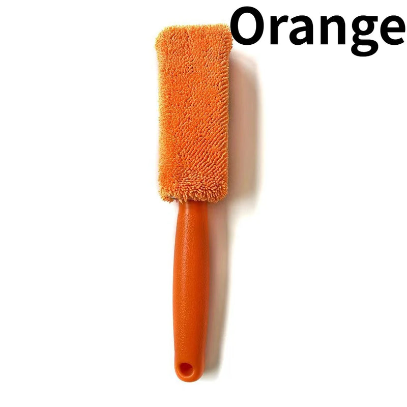 1pc Microfiber Car Tire Brush With Long Handle, Car Wheel Hub Brush,Car Maintenance, Cleaning Supplies.for Cars, motorcycles.