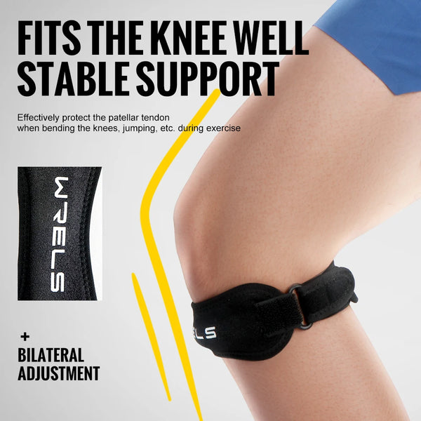 WRELS Adjustable Knee Tendon Patellar Strap Knee Braces for Knee Pain Running Sports Cycling Gym Knee Support Stabilizer Band