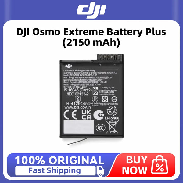 DJI Osmo Extreme Battery Plus (2150 mAh) Large‑capacity battery, low‑temperature resistant, supports operation from -20℃ to 45℃