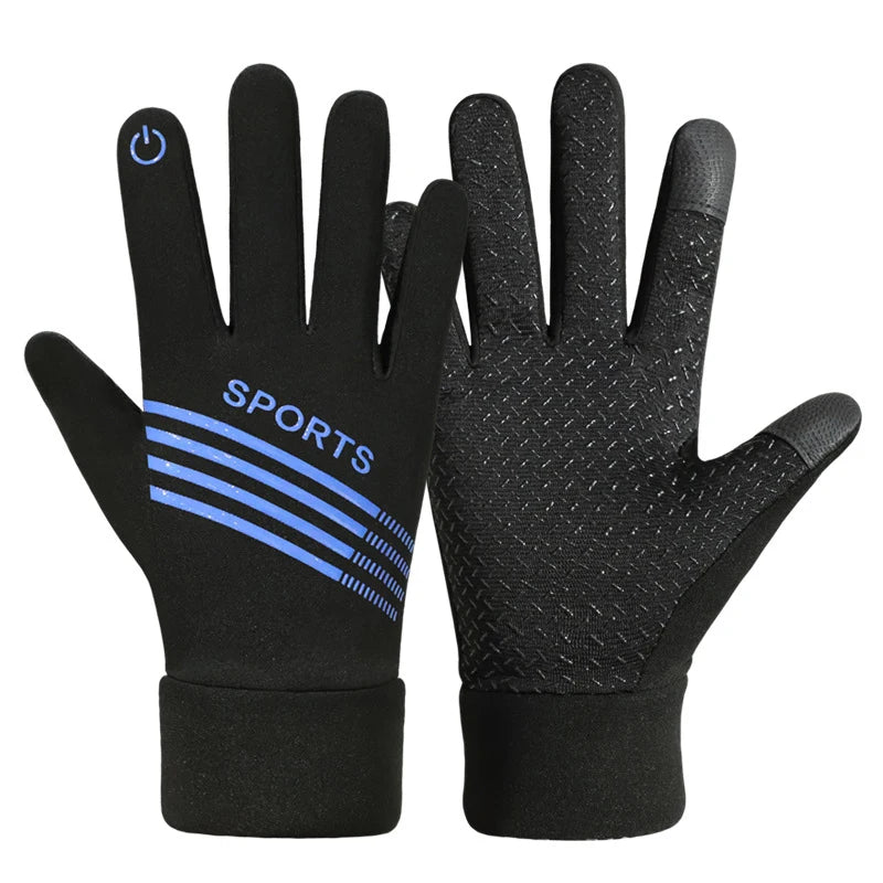 WRELS Autumn Winter Warm Cycling Gloves Waterproof Thermal Touch Screen Riding Cycling Skiing Non-slip Winter Bike Gloves Men