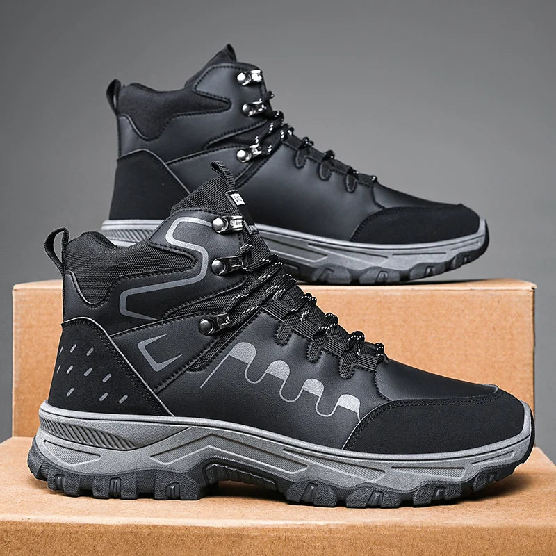 Men's high top boots four seasons casual fashion new soft sole anti slip comfortable outdoor high top boots fashion work boots