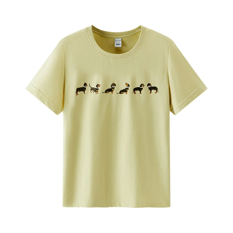 Semir Womens Tshirt 2026 Dog Printed Pullover Cute Fashion Casual Style Soft Comfortable Daily Wear Tops