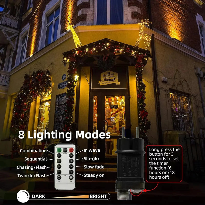 Firecracker LED String Lights with Remote Control EU plug Christmas String Lights for Christmas Tree Garden Outdoor Lighting