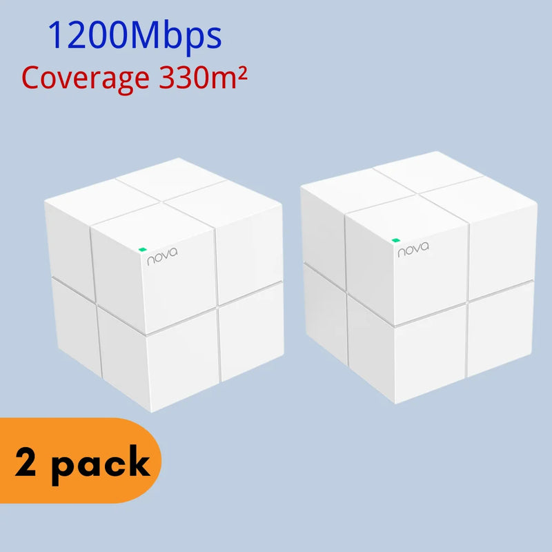 រ៉ោតទ័រ Tenda MW6 AC1200 Mesh WiFi Router 2.4&5GHz Gigabit Router Tenda Mesh Router ឧបករណ៍ពង្រីក WiFi Dual Band រហូតដល់ 300m² គ្របដណ្តប់