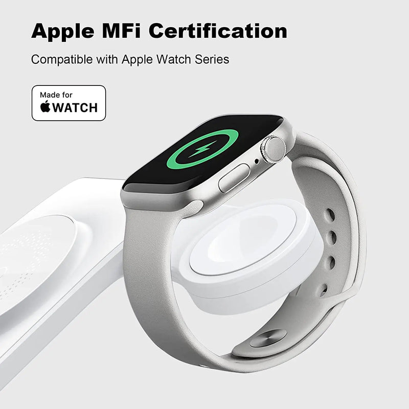 NILLKIN 3 in 1 Magsafe Wireless Charger Stand for iPhone 15/14/13 Pro Max For Airpods Pro MFI For Apple Watch Ultra 8/7/SE/6/5/4