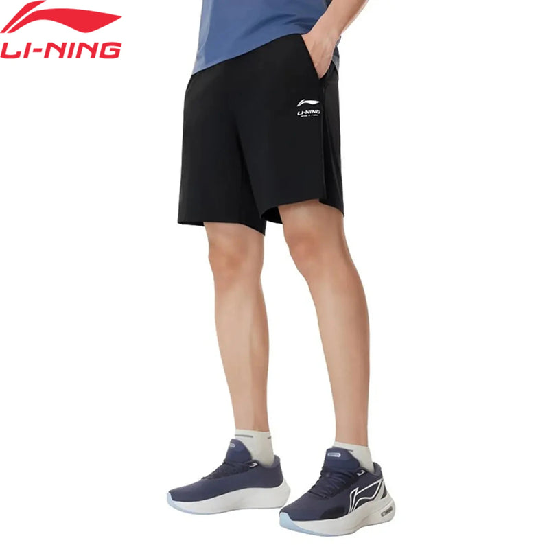 ខោខ្លីហាត់ប្រាណបុរស Li-Ning ប្រភេទប៉ាក់ LN DRY 79% Polyamide 21% Elastane ទំហំធម្មតា បាត LiNing សម្រាប់ហាត់ប្រាណ ដែលអាចដកដង្ហើមបាន AKYW041