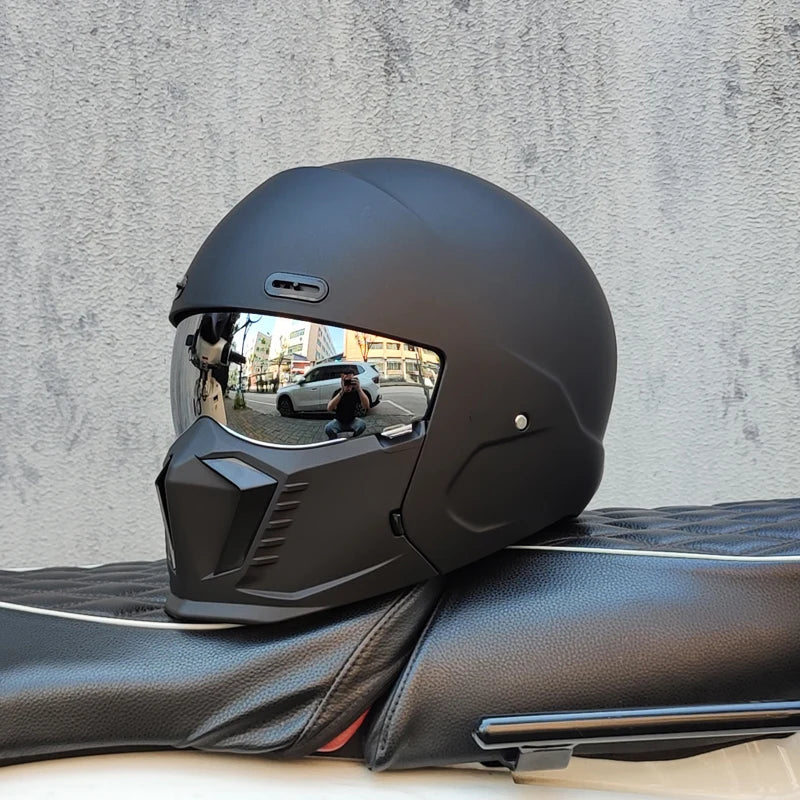 Scorpion Inspired Black Samurai Modular Combination Moto Helmet Full Face Design Men Women Motorbike Safety Protective Gear