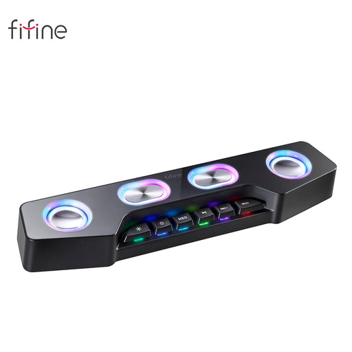 FIFINE Computer Speaker,Bluetooth-compatible Wireless Gaming RGB Desktop Speaker for PC,Laptop,Phones,Streaming Party-AmpliGame