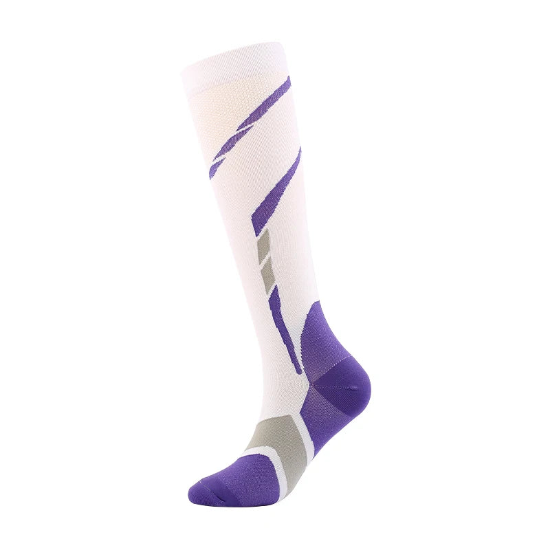 WRELS 1/2/3 Pairs Compression Socks Arch Support Athletic Socks Men Women Knee High Elastic Breathable Running Cycling Socks