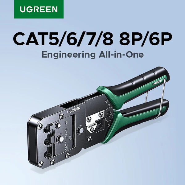 UGREEN RJ45 Crimper Tools Crimping Pliers for CAT5/6/7/8 8P/6P Ethernet Lan Cable Network Cutter Stripper Plier Multifuntion