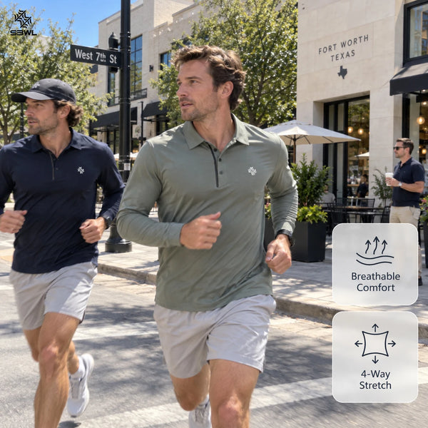 SBWL Autumn/Winter Man Outdoor High Quality Golf Elastic Long Sleeve POLO Shirt Fashion Base Office Casual POLO T-Shirt Tops