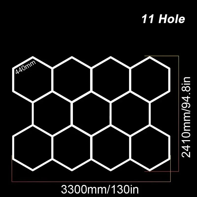 ចង្កៀងពិដាន Honeycomb LED ដែលអាចបន្ថយពន្លឺបាន 3000K-6500K ភ្លើងបំភ្លឺ 3 ពណ៌ ភ្លើងយានដ្ឋានរាងឆកោនធំ ភ្លើងថែទាំរថយន្តផ្ទះ ភ្លើងលាងបន្ទប់