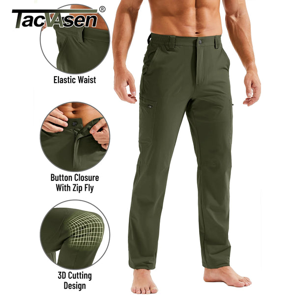 TACVASEN Men's Hiking Cargo Pants Summer Outdoor Lightweight Quick Dry Casual Water Resistant Fishing Work Stretch Pants