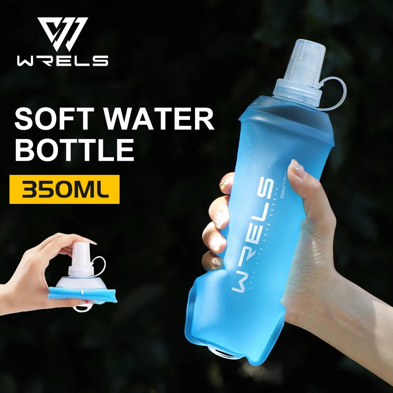 WRELS Sport Water Bottle Soft Folding TPU Soft Flask Water Bag Light BPA Free Outdoor Sports Fitness Running Portable Kettle