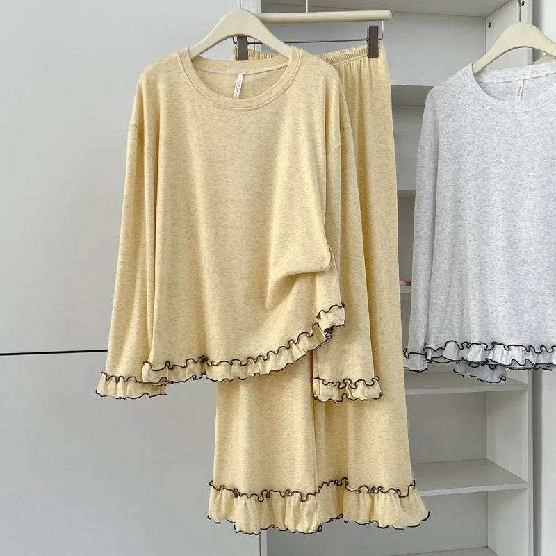 Home Set Female Loungewear Woman Pyjamas 2 Piece Set Spring Autumn Long Sleeve Women's Pajamas Night Wear for Ladies Pijama