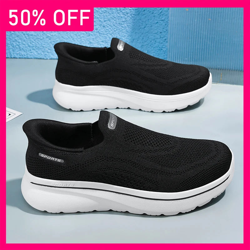 New Unisex Walking Shoes Trendy Mesh Breathable Outdoor Fitness Shoes Soft Sole Wear-resistant Anti Slip Comfort Tennis Shoes