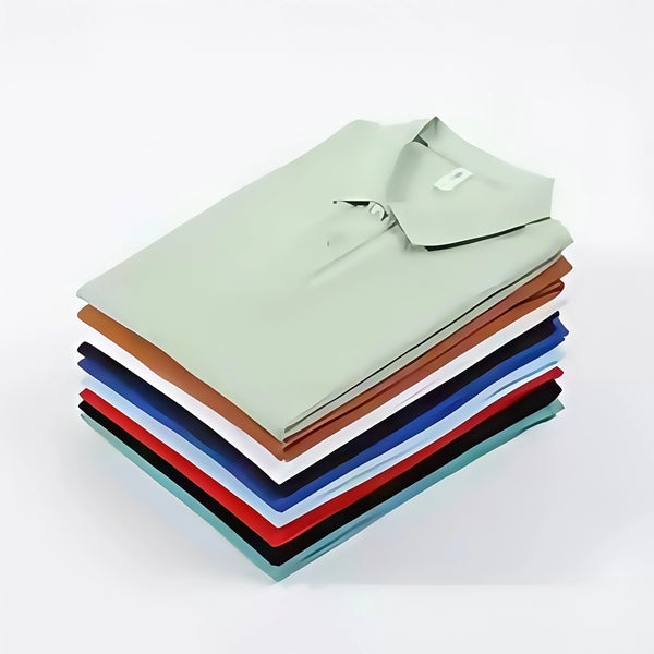2026 Refreshing and breathable solid-color polo men's T-shirt is casual and loose suitable for men with simple lapel collars