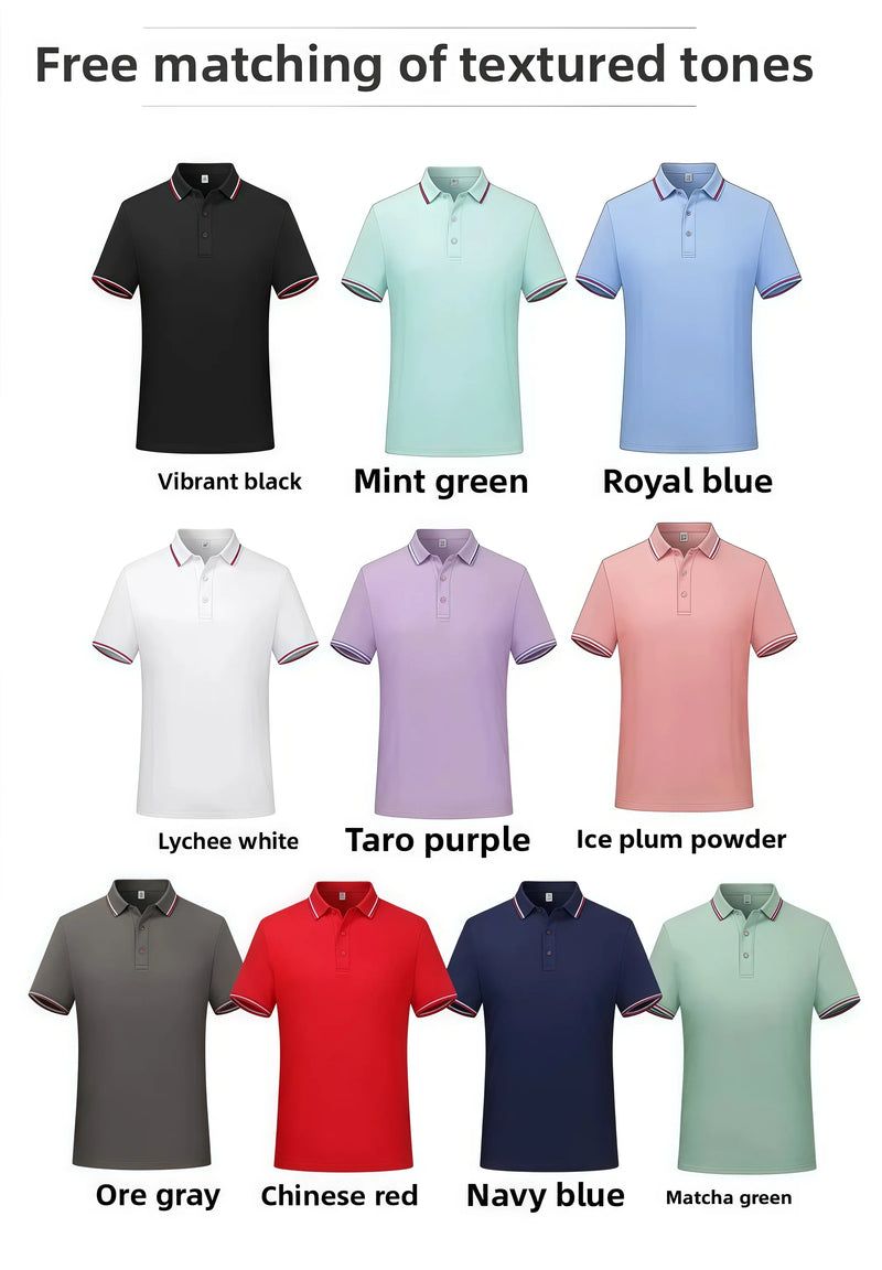 Customizable antibacterial high-end casual business comfortable Polo shirt collar T-shirt company Logo printed  staff team unifo