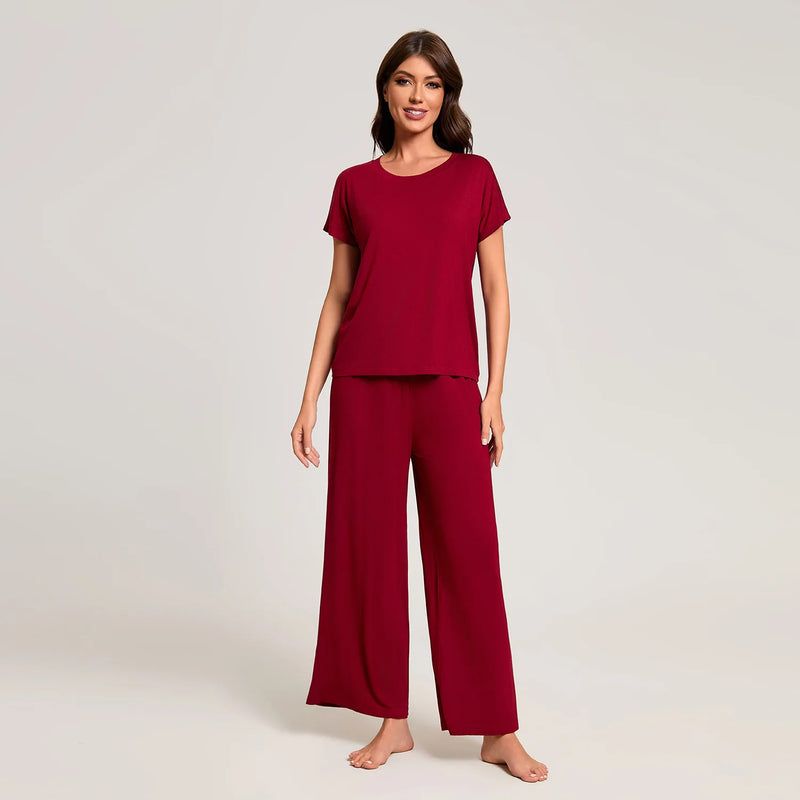 European Loose Home Pajamas Set New Modal Comfort Women's Suit Spring Autumn Sleepwear For Sleeping Clothes Lounge Pyjama