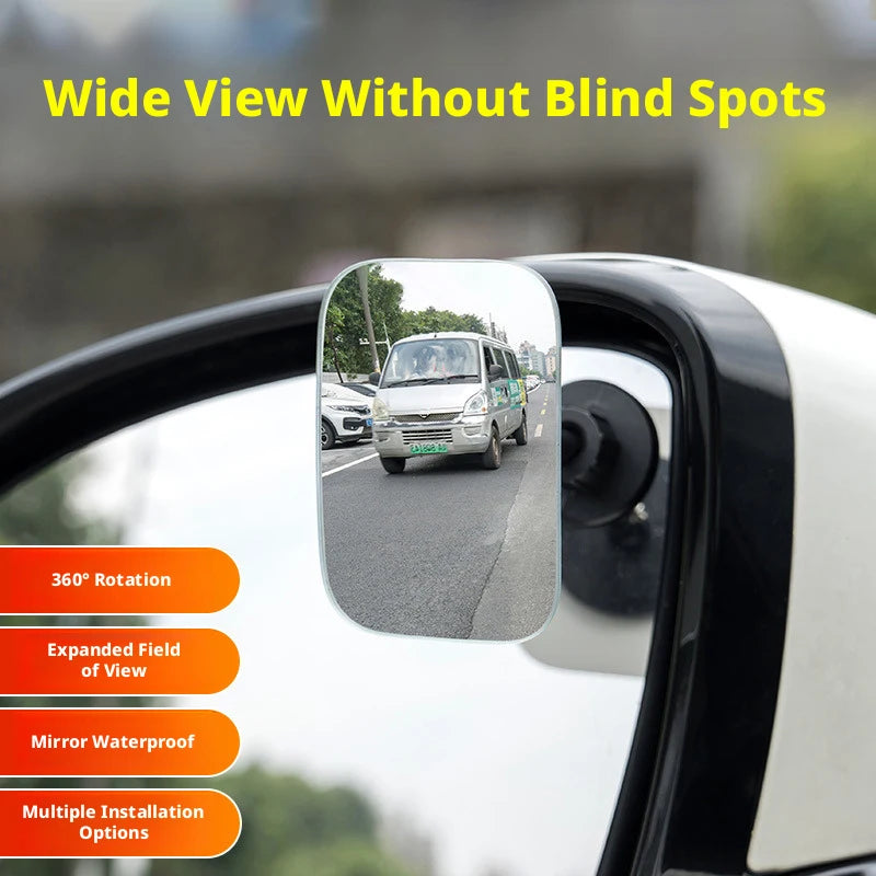 SEAMETAL 2pcs Car Blind Spot Rear View Mirror Wide Angle 360 Degree Adjustable Car Rear View Side Mirrors for Car Accessories
