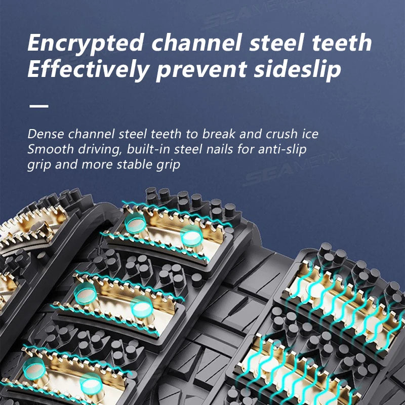 SEAMETAL Car Anti-skid Chain Suitable Tire Size 165mm-265mm Adjustable Car Snow Chains Universal Emergency Chain Tire No Damage