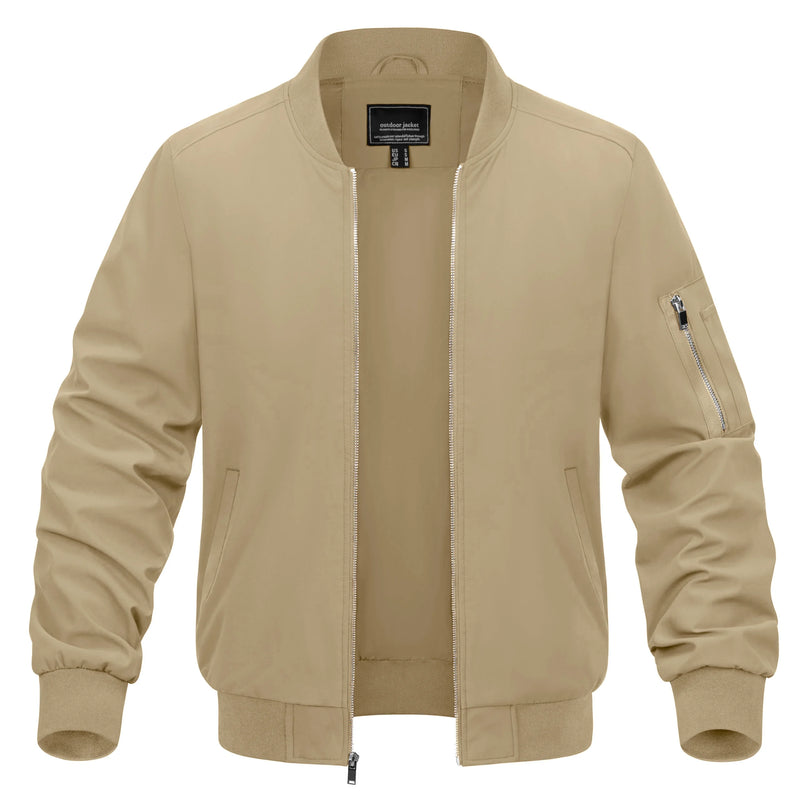 TACVASEN Spring Baseballl Jackets Mens Windbreaker Hiking Trekking Fishing Jackets Outdoor Full Zip Casual Coats Outwear Tops