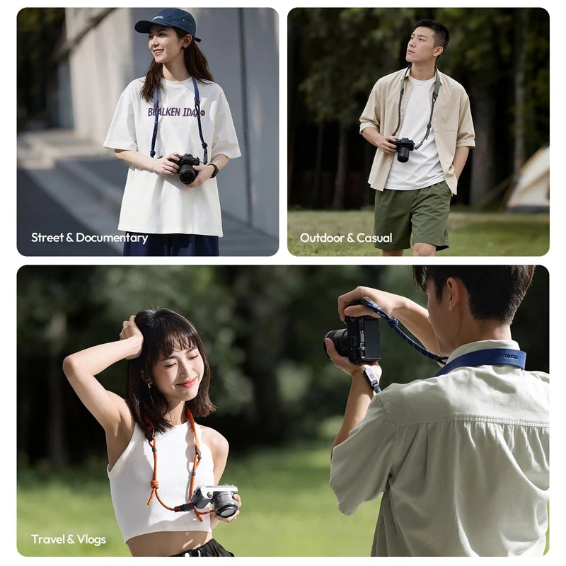 ខ្សែស្ពាយកាមេរ៉ា Ulanzi CSS2 U-Snap Lite Neck Strap ប៊ូឡុងសម្រាប់ Canon Sony Nikon Fuji គ្រឿងបន្លាស់ថតរូប