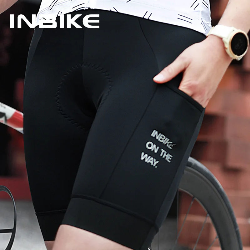 INBIKE Women's Bicycle Shorts Padded 3D Cycling Short Pants for Riding Road Biking Shorts Tights with Side Pockets Bike Clothing