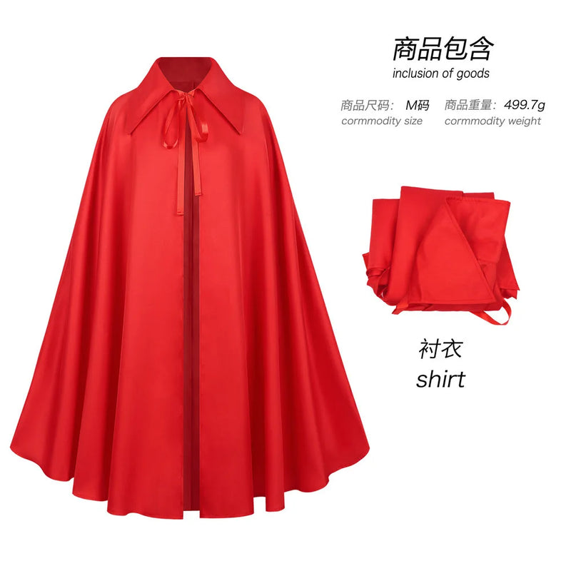 2026 Halloween Red Cape Unisex, Black Steampunk Vintage Lapel Sleeveless Jacket.