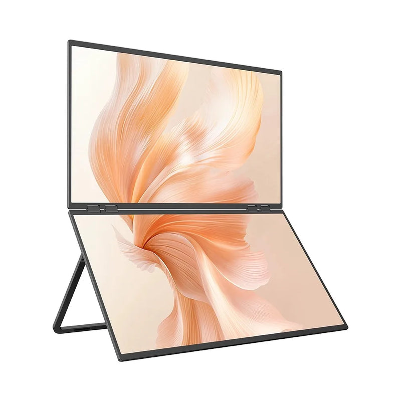 UPERFECT Delta Mega 23.8" 100Hz Dual Screen Stacked Computer Monitor With Speakers For Laptop Desktop PC MAC Phone Extended Play